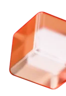 3D icon: a glossy red cube, simple interface