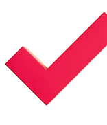 3D icon: a red checkmark, regulatory compliance