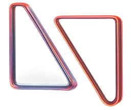Nomium logo mark in 3D, two gradient triangles