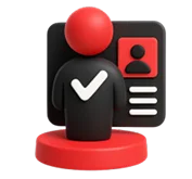 3D icon: a user avatar with a checklist, education and museums