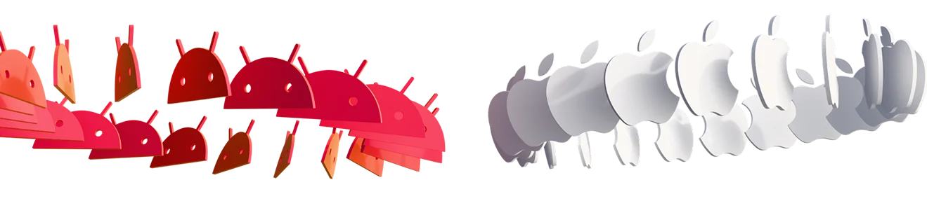 Abstract red and white 3D shapes, Flutter development banner