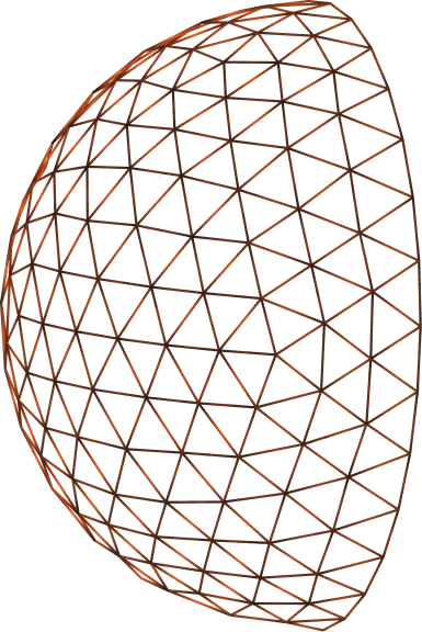 Orange wireframe dome, decorative illustration for the Red Rock Pool roadmap