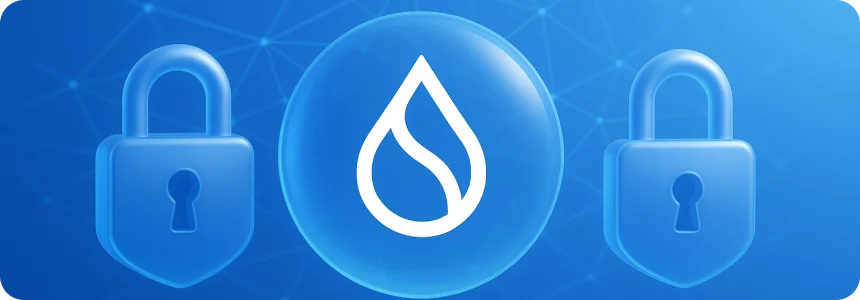 Sui logo between two padlocks: security of the Sui blockchain