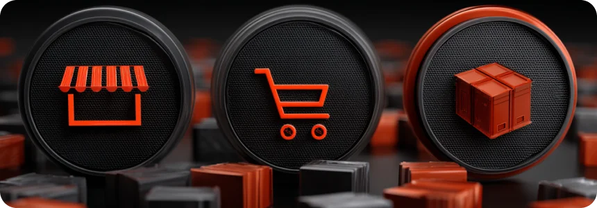 Icons of a shop, a shopping cart and a parcel: who needs AI in warehouse logistics