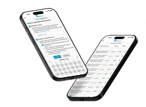 Two smartphones with the Bamen mobile app, call to action for mobile app development