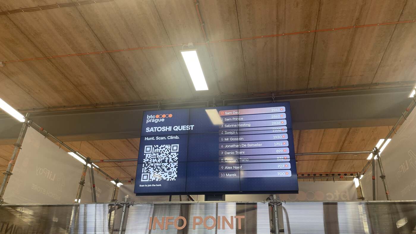 Satoshi Quest leaderboard at BTC Prague 2026